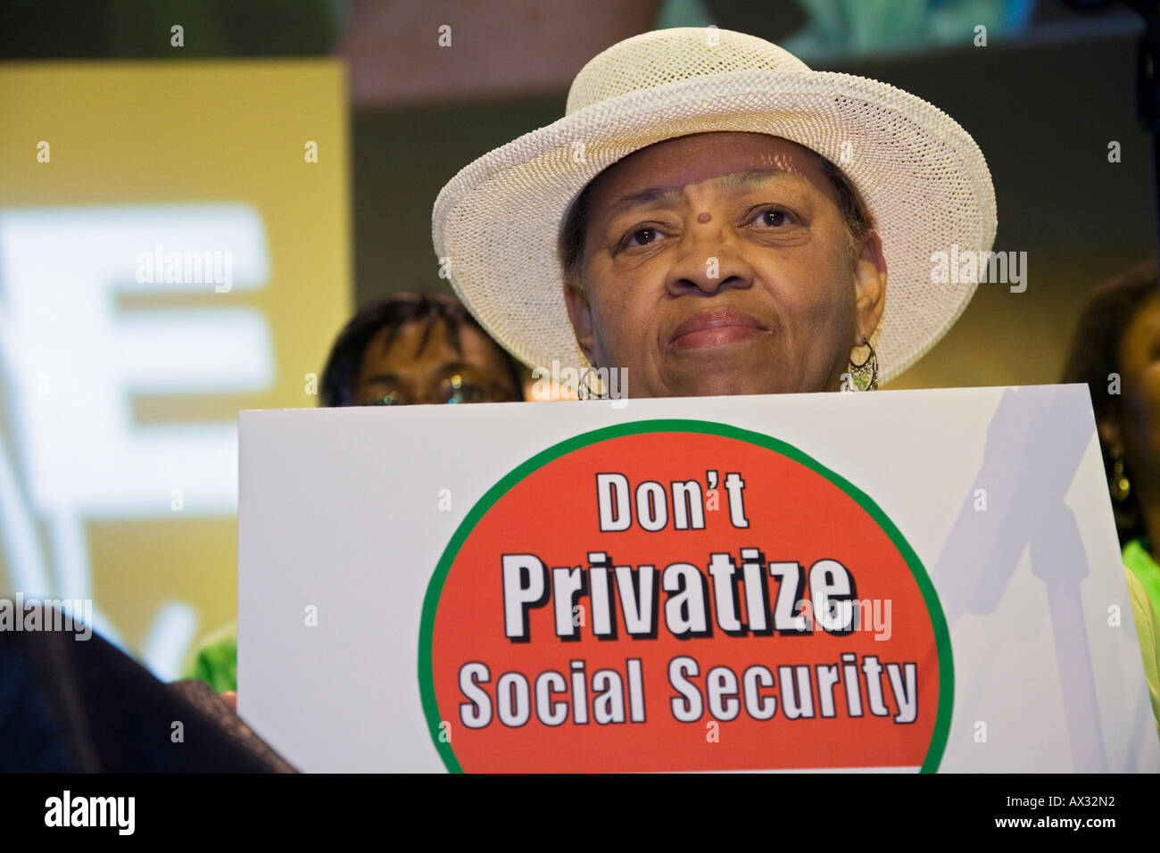 Union Members Oppose Privatization of Social Security Stock Photo