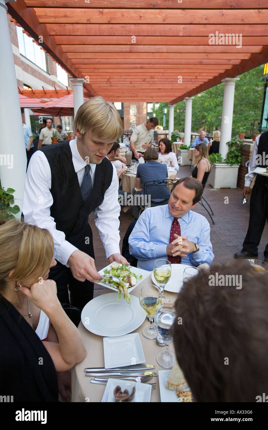 Detroit Michigan Outdoor dining at the Rattlesnake Club Stock Photo