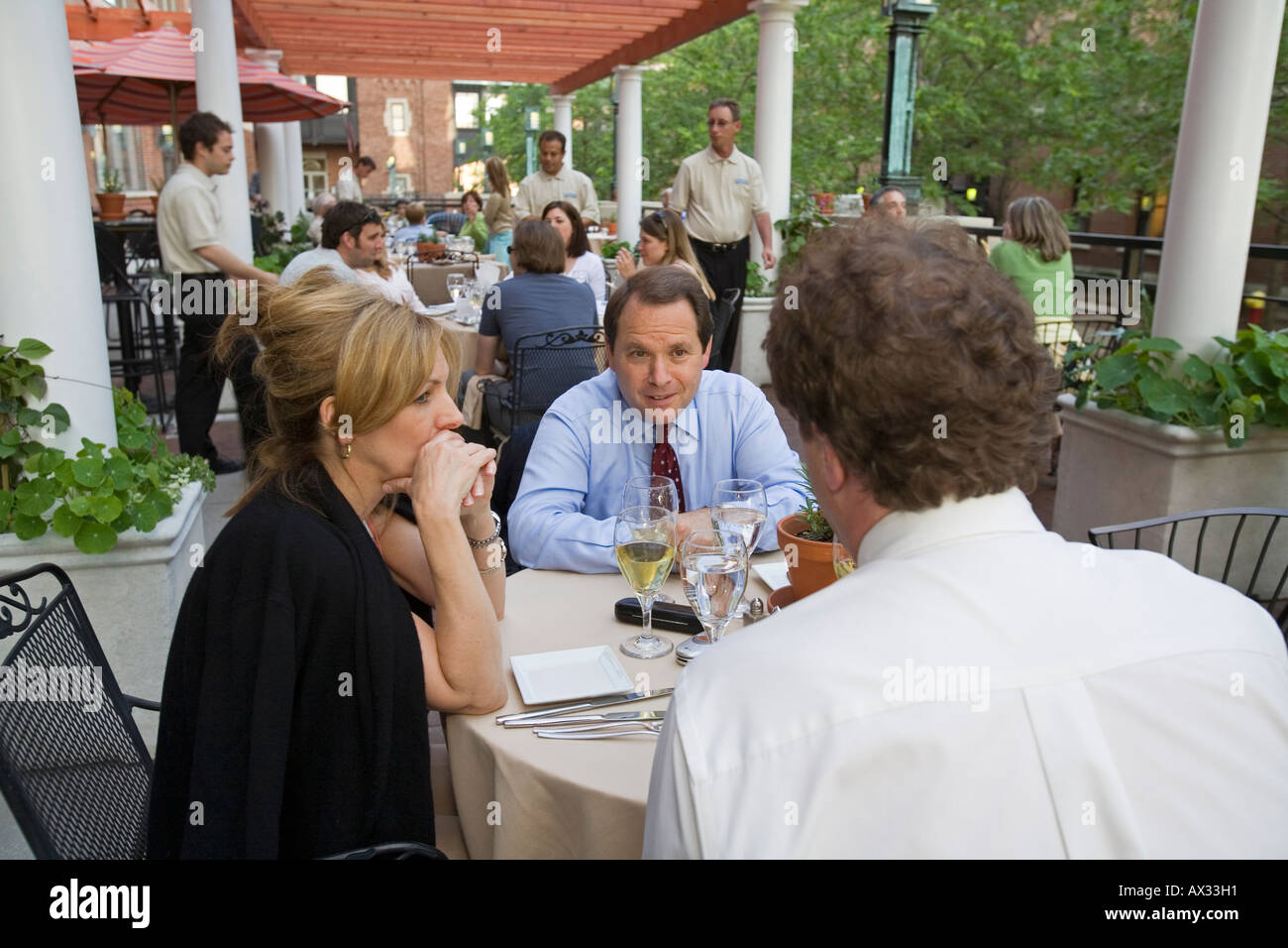 Detroit Michigan Outdoor dining at the Rattlesnake Club Stock Photo Alamy