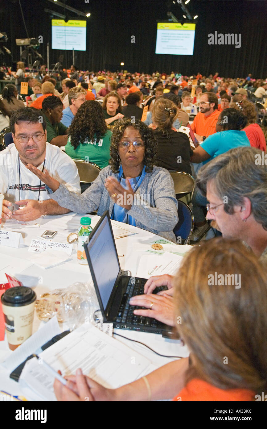 Electronic Town Meeting Stock Photo