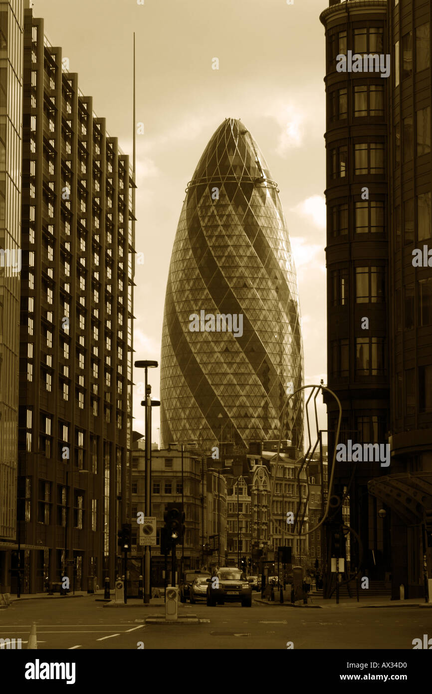 View to Swiss Re Tower London England UK Stock Photo - Alamy