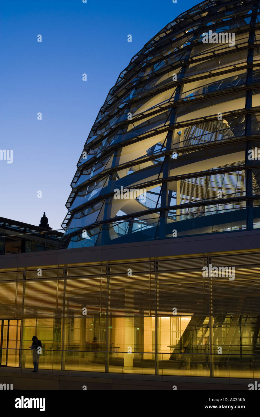 Glass dome of the Reichstag, seat of Bundestag or German Parliament by