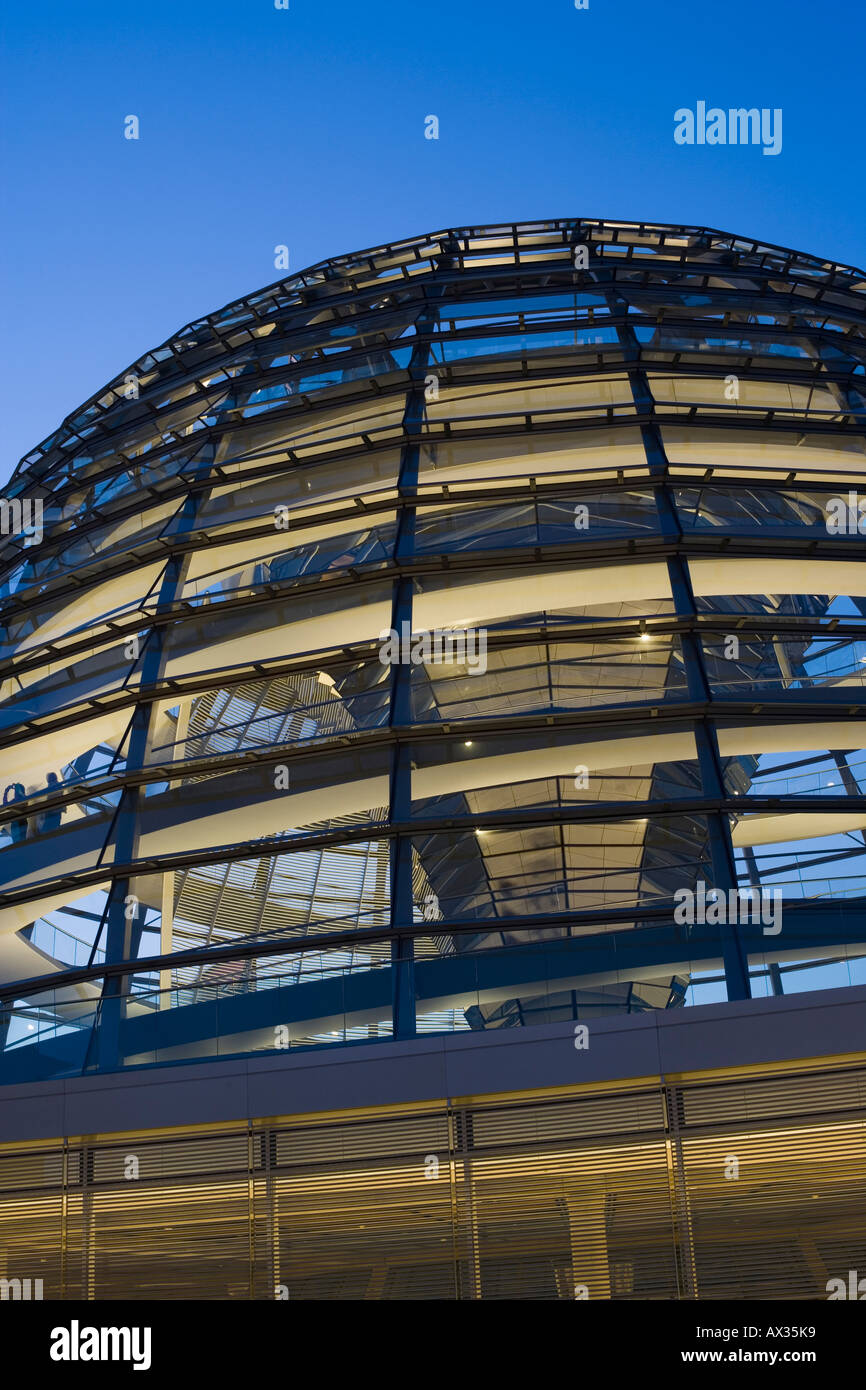 Glass dome of the Reichstag, seat of Bundestag or German Parliament by