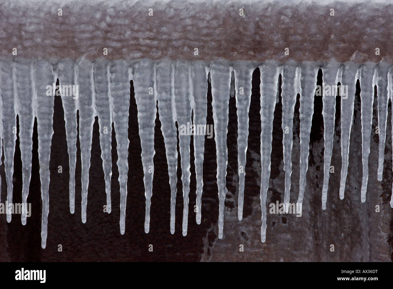 Icicles - Near Seneca Lake in Upstate New York Stock Photo