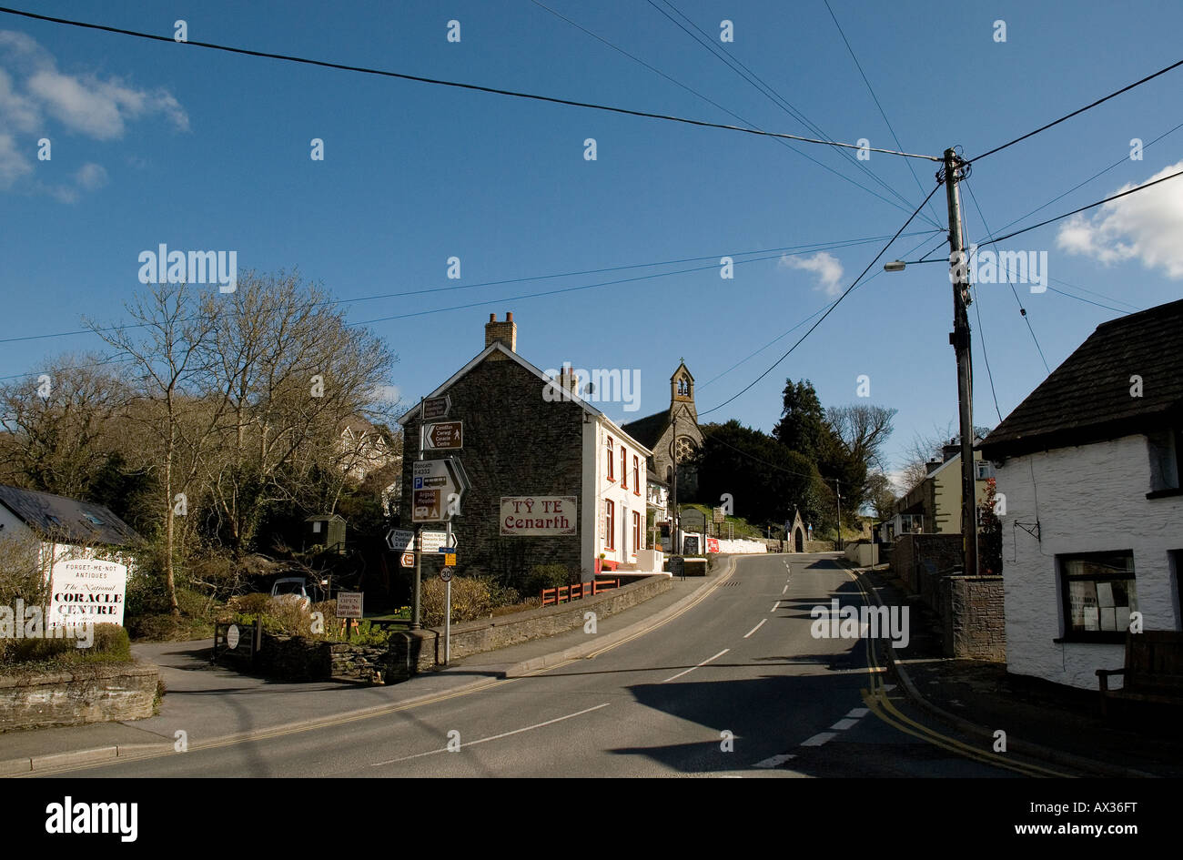 Cenarth Village, Carmarthenshire, West Wales. Stock Photo