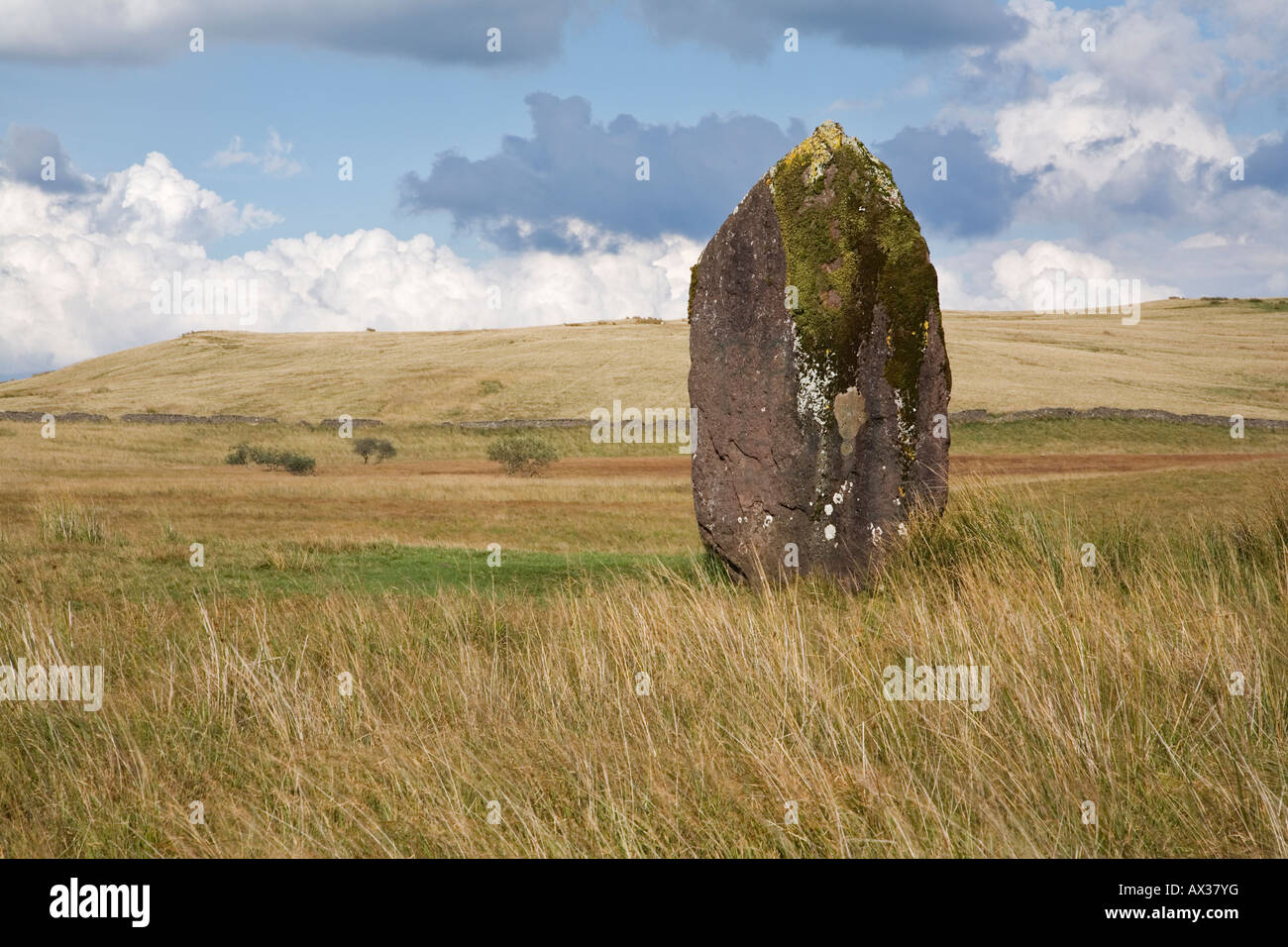Maen Llia standing stone near Ystradfellte Powys Stock Photo