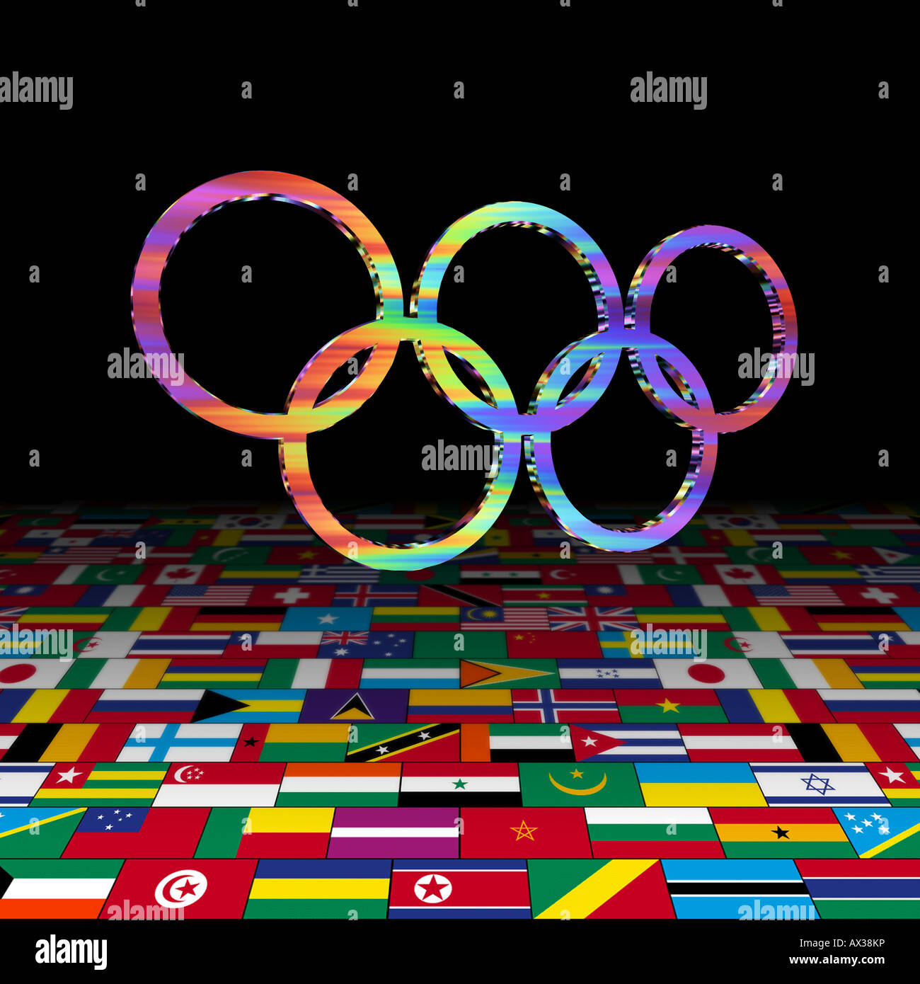 Different color olympic rings 3d games Royalty Free Vector