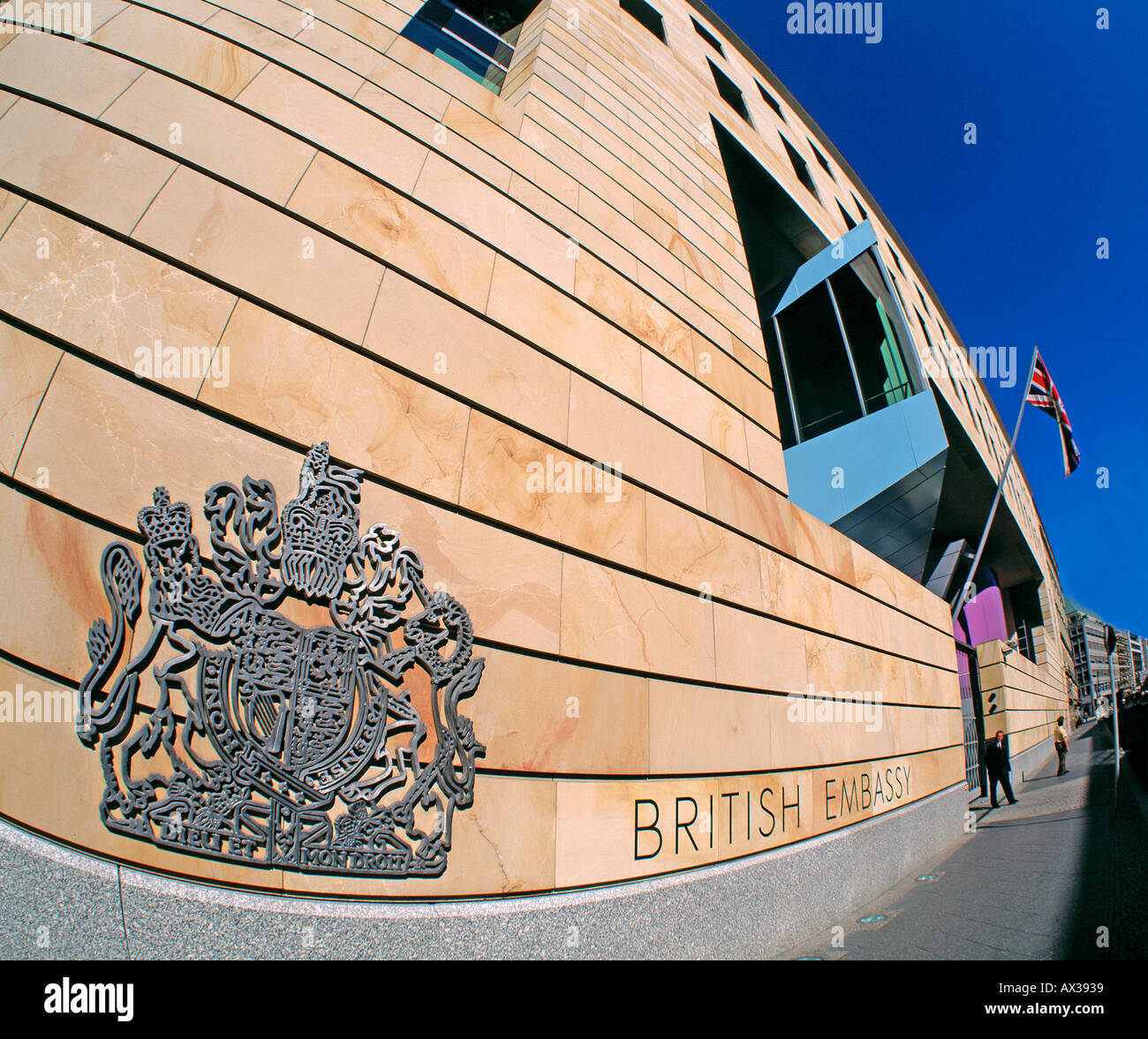 british embassy in berlin mitte wilhelmstreet modern fassade outdoor shot  Stock Photo