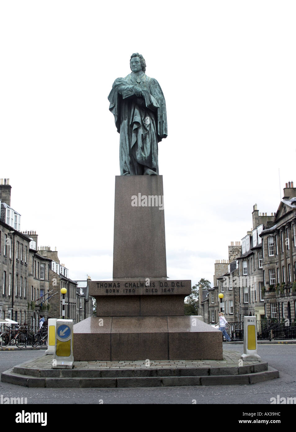 Statue of Thomas Chalmers in Street Edinburgh Scotland Stock