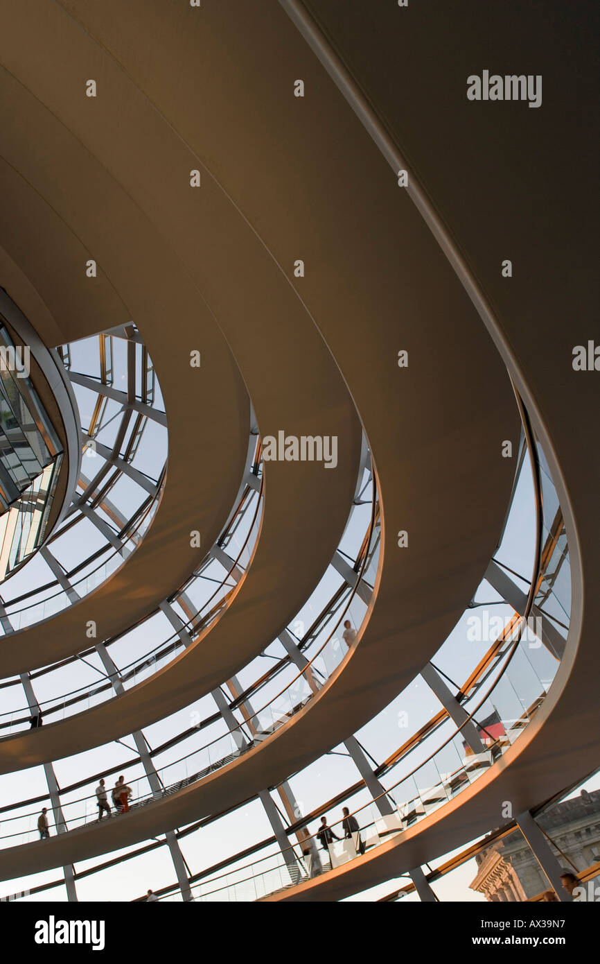 Glass dome of the Reichstag, seat of Bundestag or German Parliament by