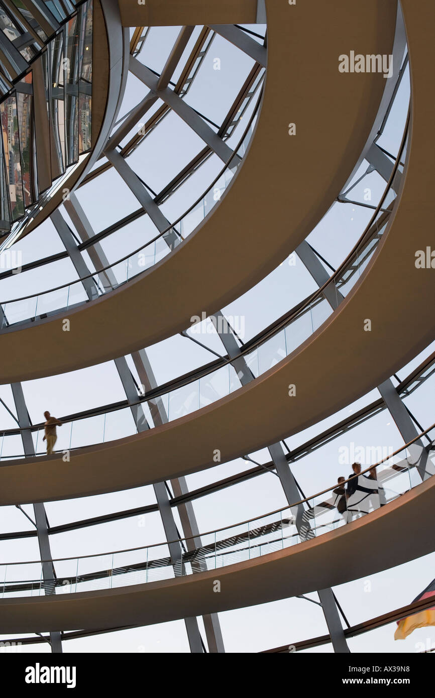 Glass dome of the Reichstag, seat of Bundestag or German Parliament by