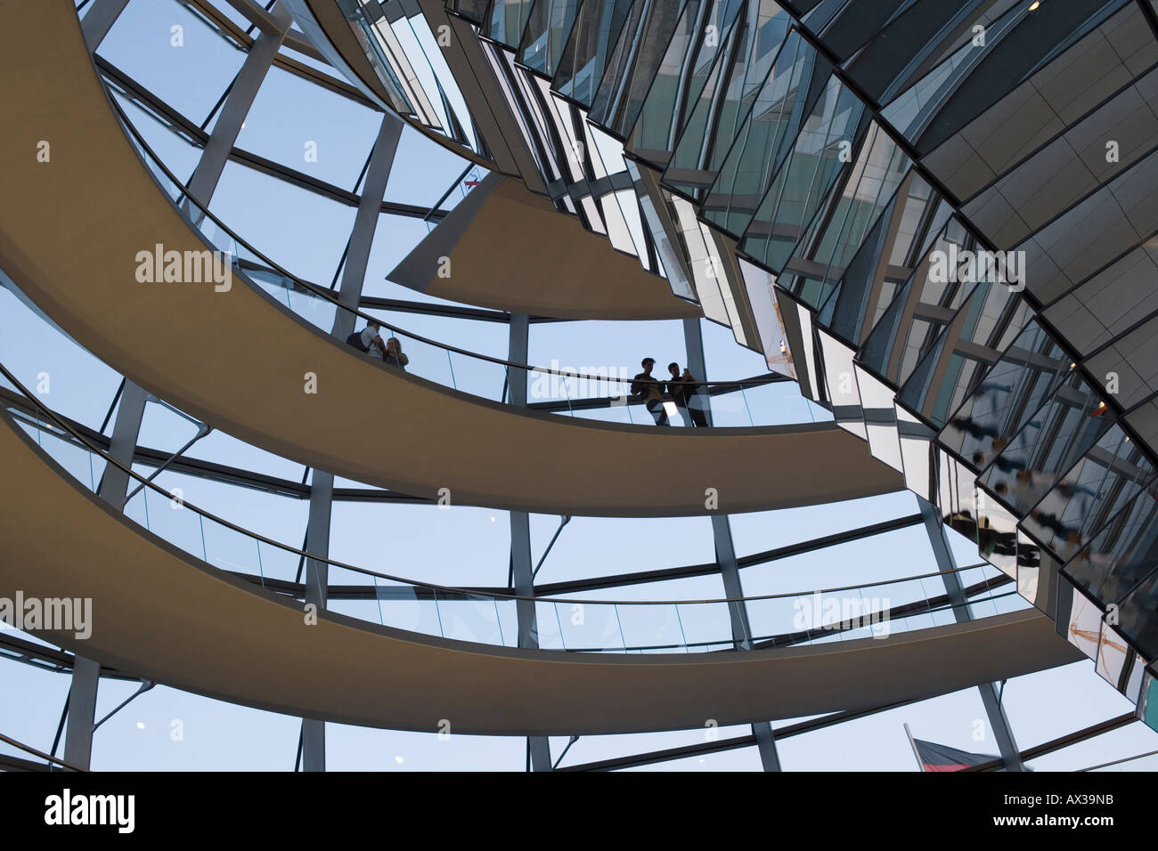 Glass dome of the Reichstag, seat of Bundestag or German Parliament by