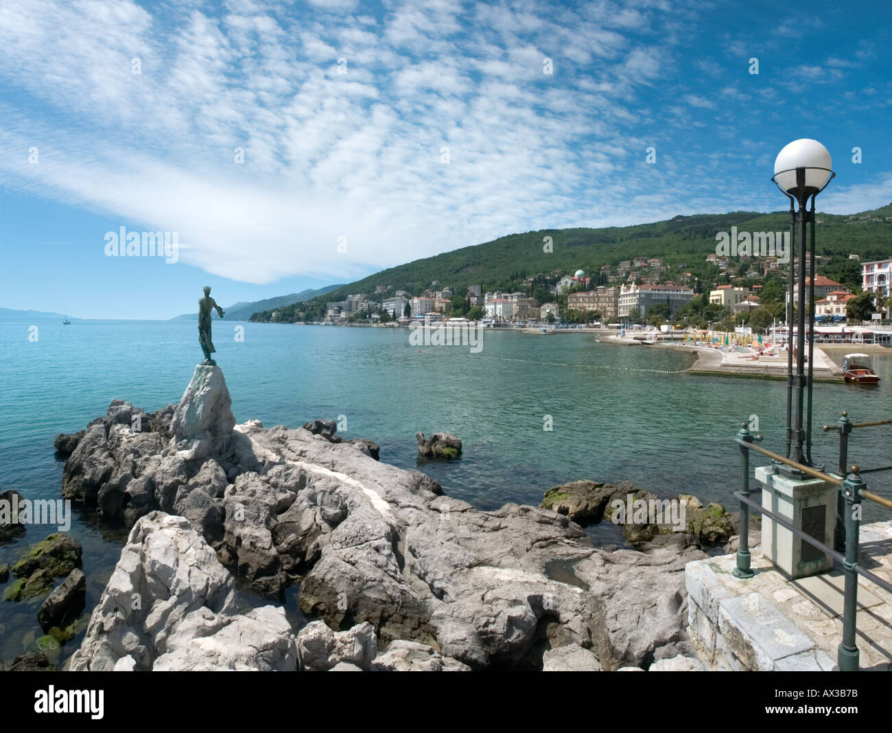 Statue on the seafront in Opatija, Istria, Croatia Stock Photo