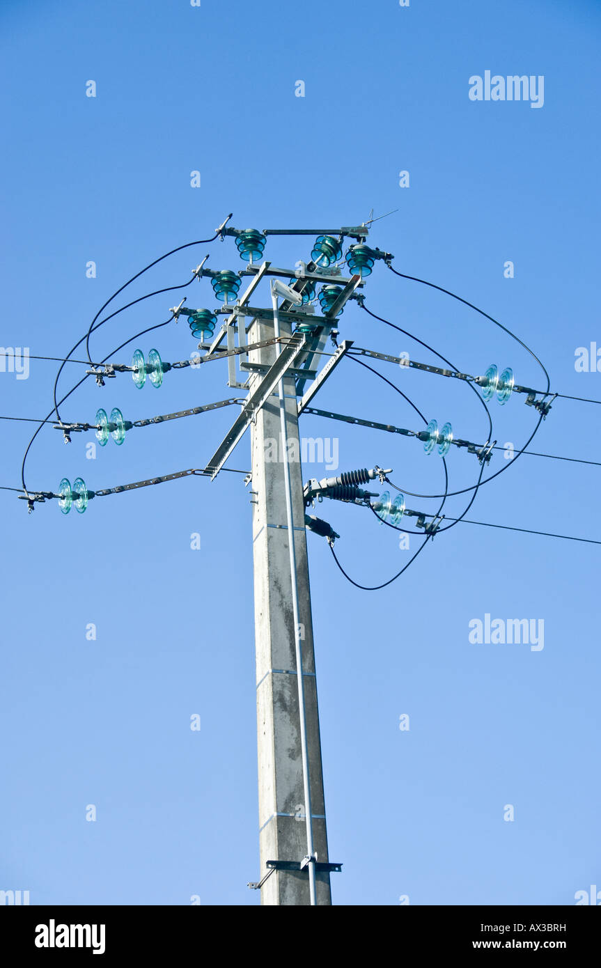 A French electrical pole Stock Photo