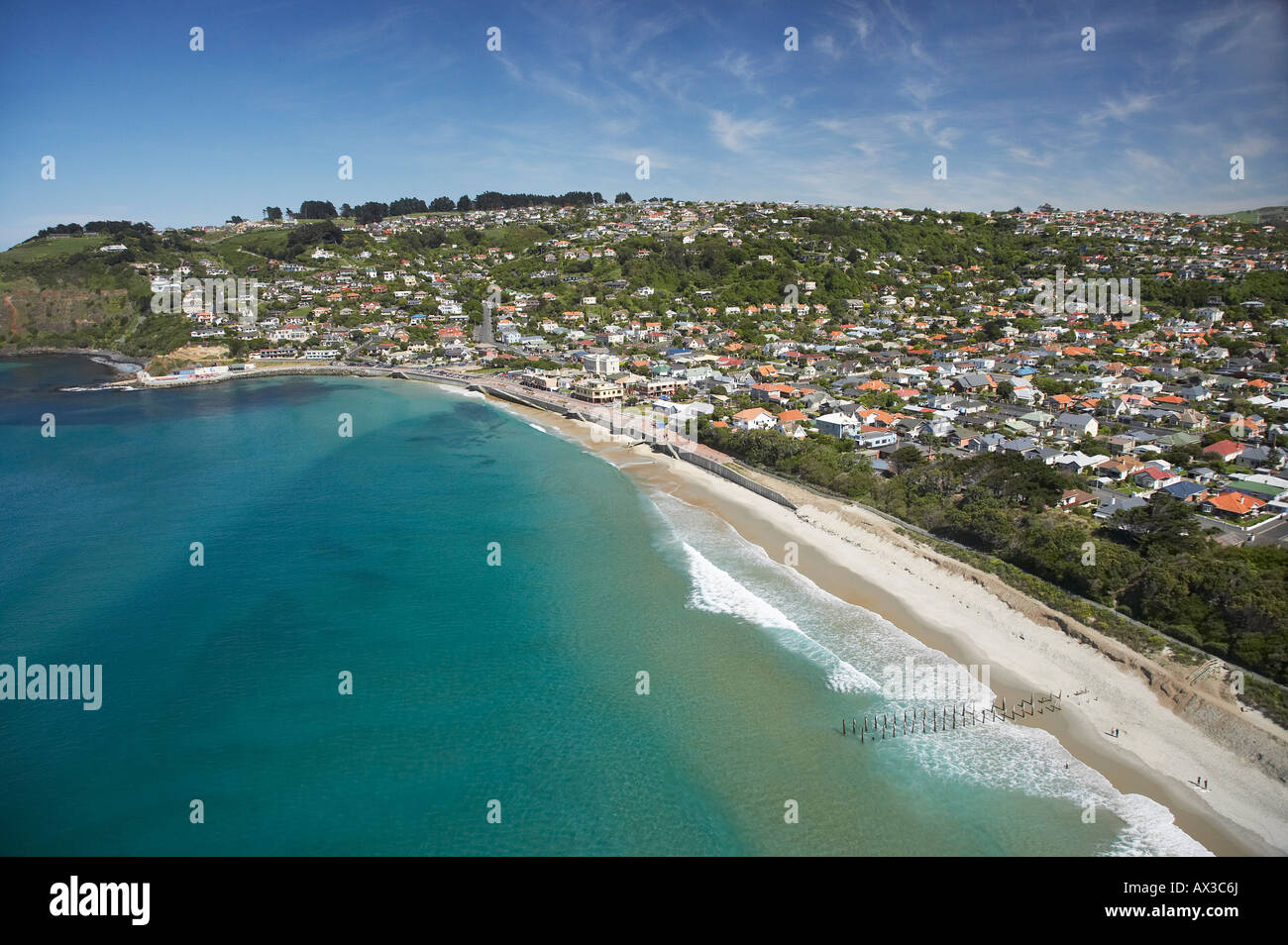 St Clair Beach Dunedin South Island New Zealand aerial Stock Photo Alamy