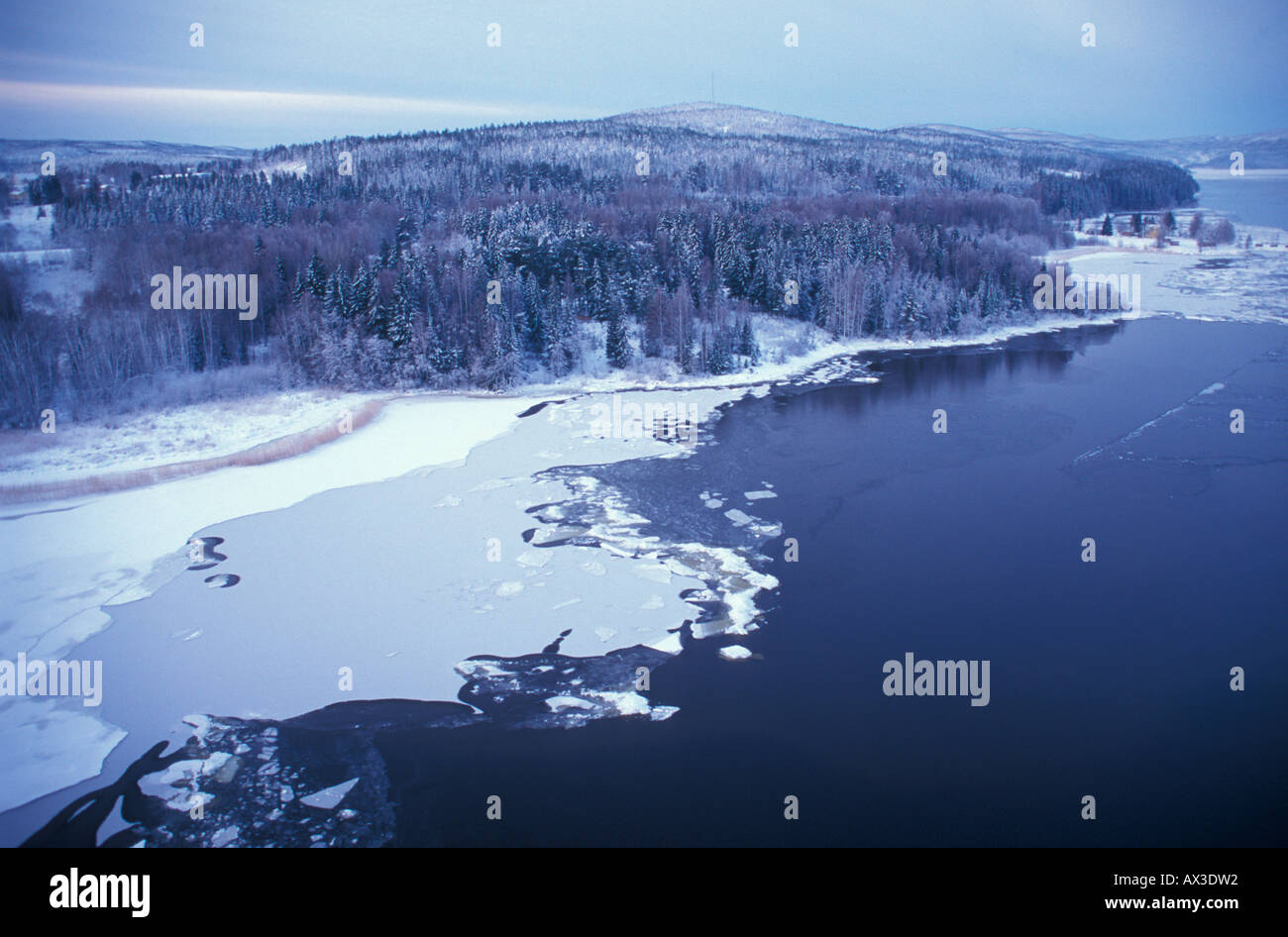 A view of the High Coast area from High Coast Bridge  Agermanland Sweden Europe Stock Photo
