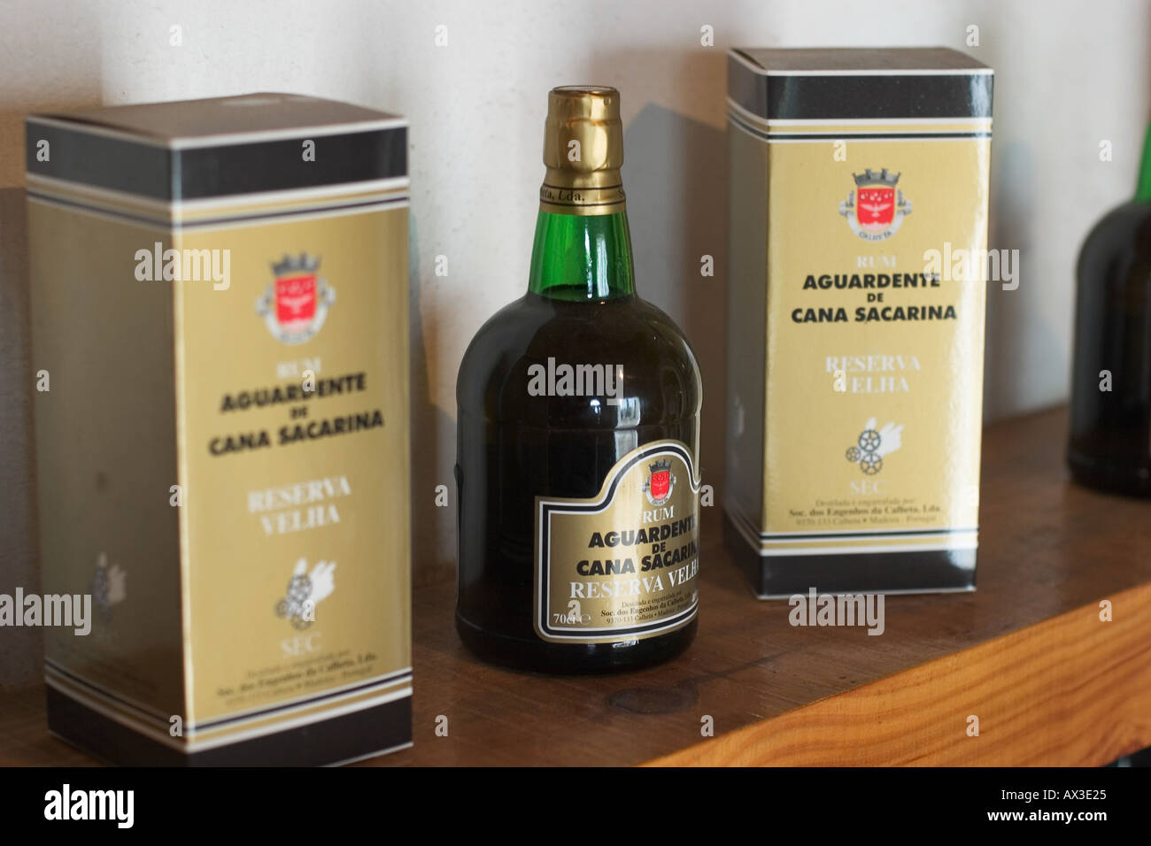bottles rum distillery Engenhos da Calheta Madeira Stock Photo Alamy