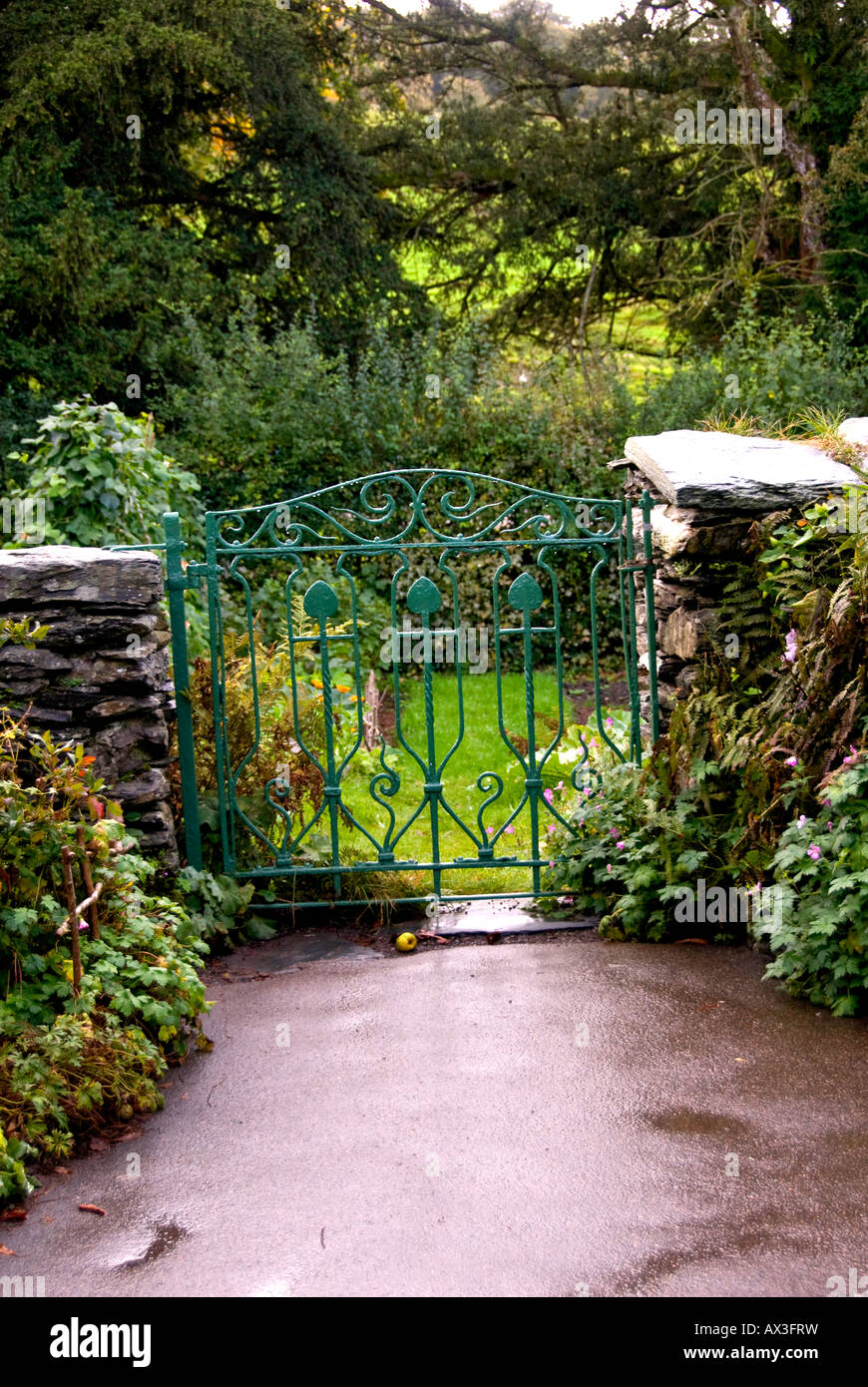 Garden gate featured in Beatrix Potter tales at Hill Top, Near Sawrey
