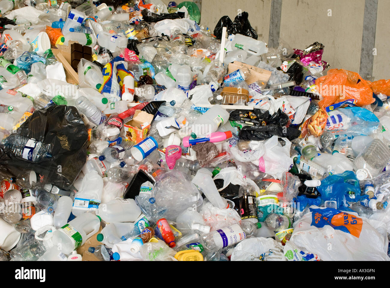 household rubbish at a recycling plant in the united kingdom Stock