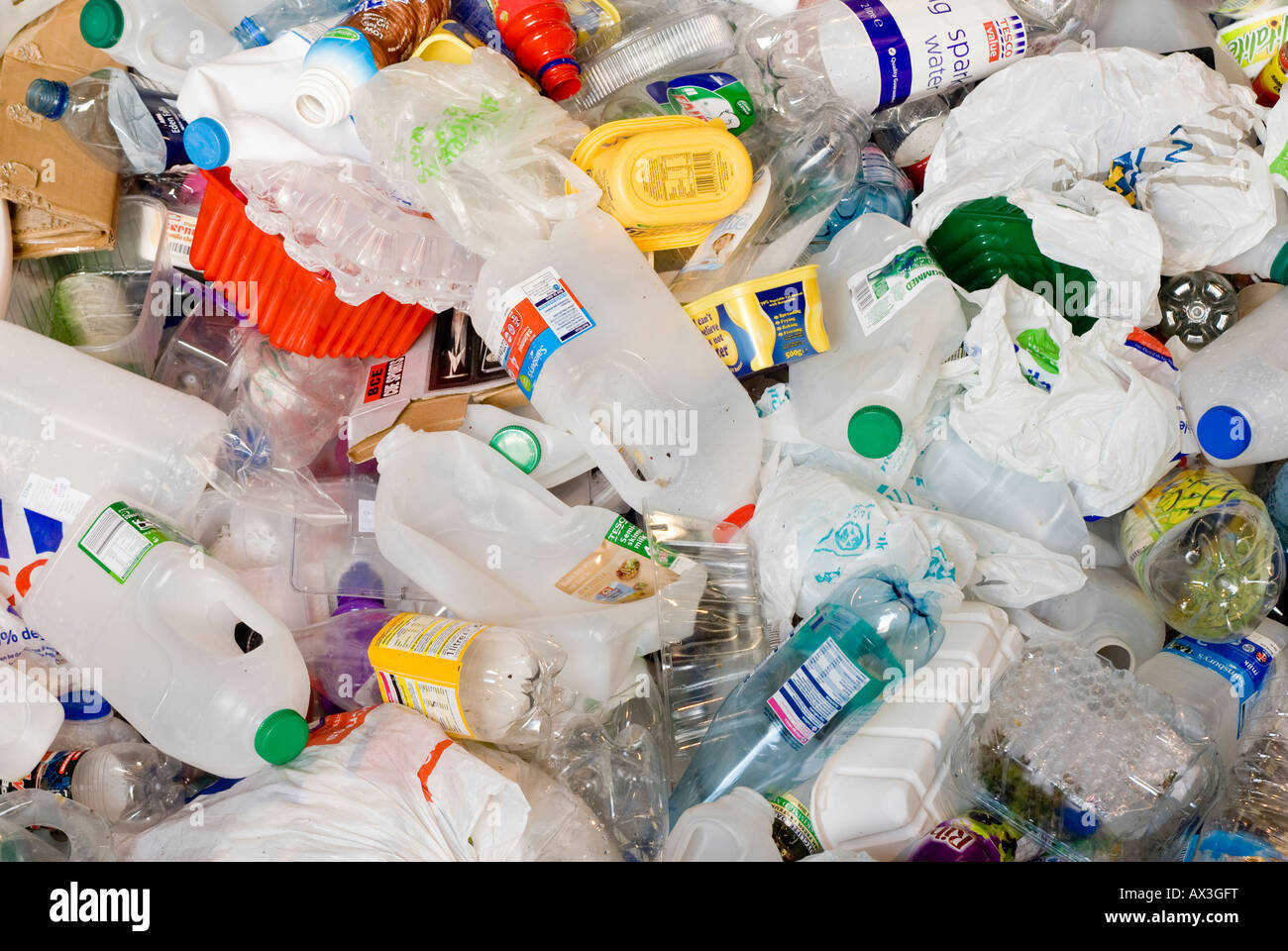 household rubbish at a recycling plant in the united kingdom Stock