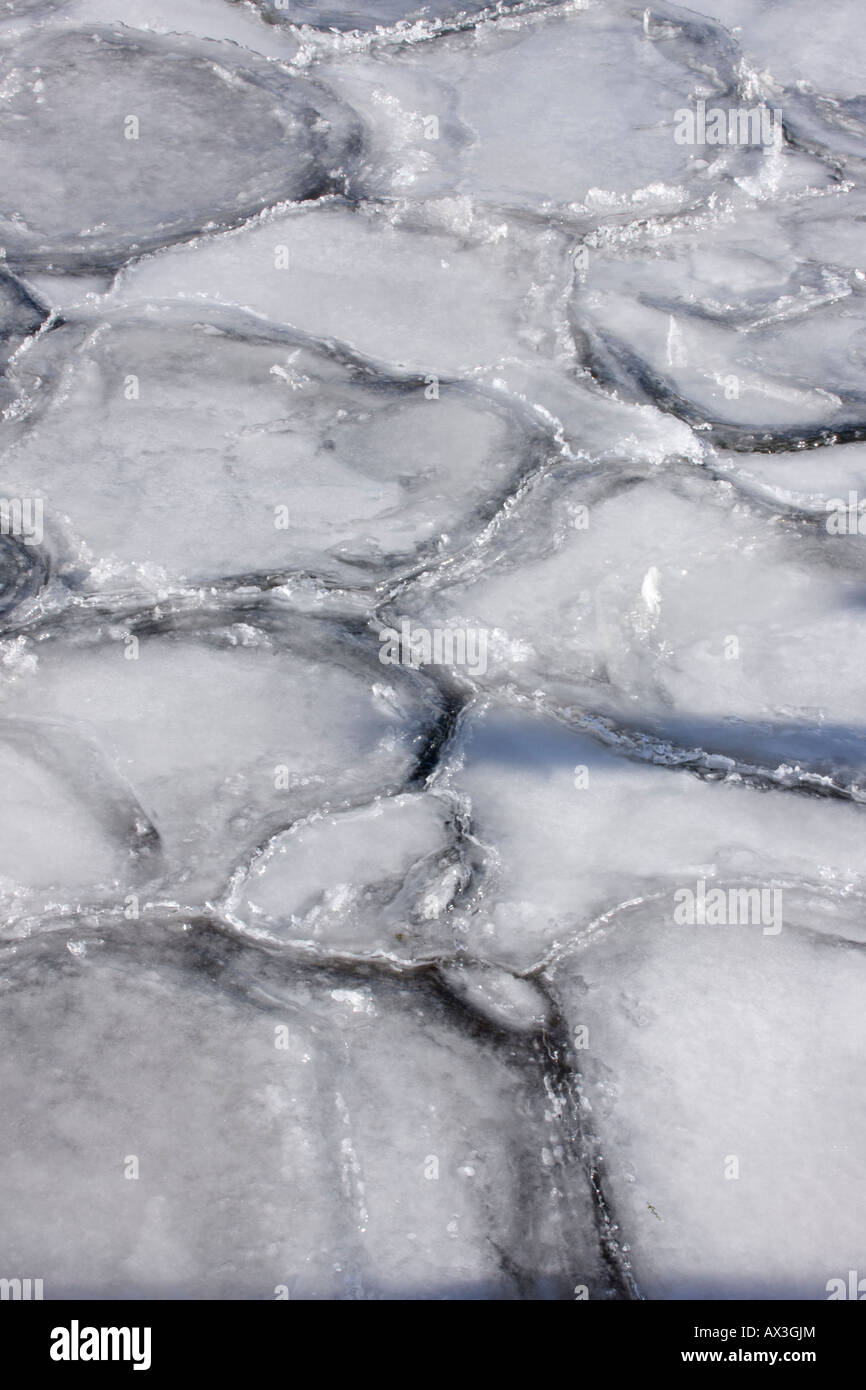 Ice on Seneca Lake - Upstate New York - USA Stock Photo