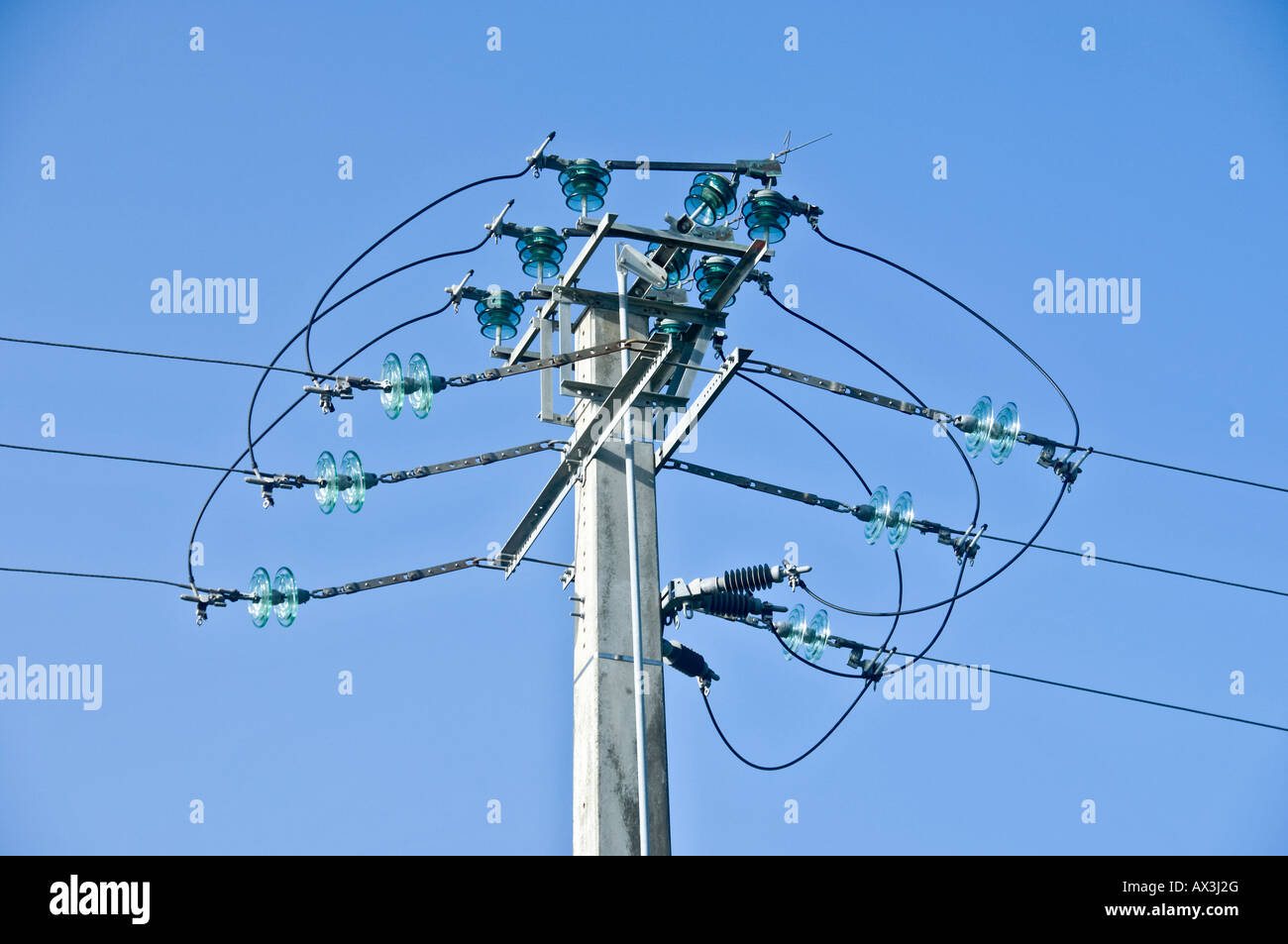 A French electrical pole Stock Photo