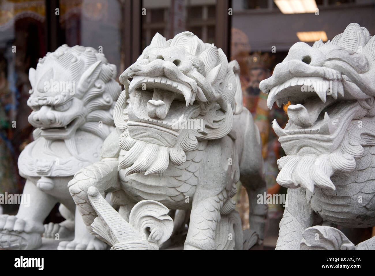 Chinese Lion Statue, Georgetown, Pulau Penang Pinang, Malaysia Stock ...