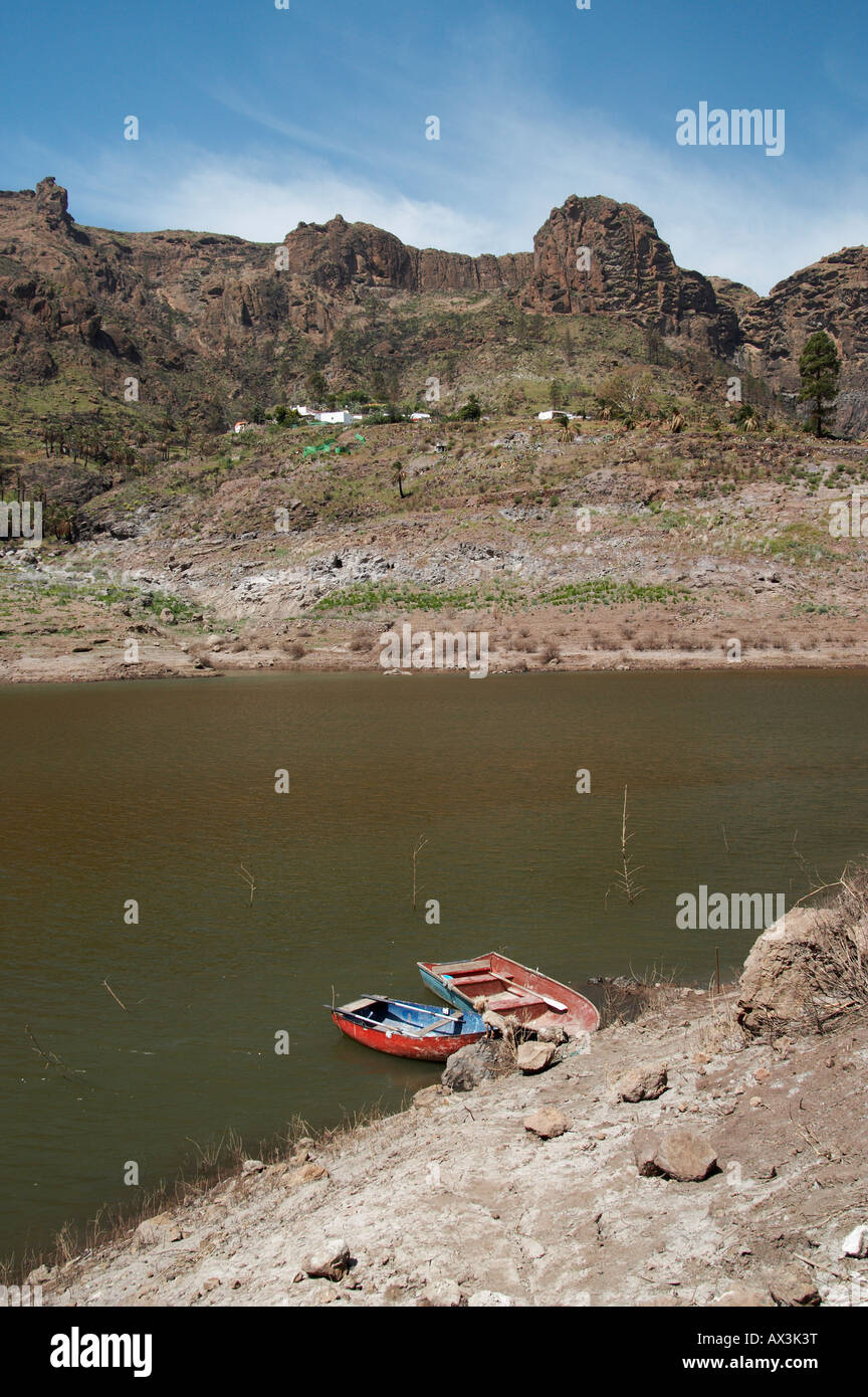 Presa (reservoir) de Soria on Gran Canaria in the Canary islands. Stock Photo