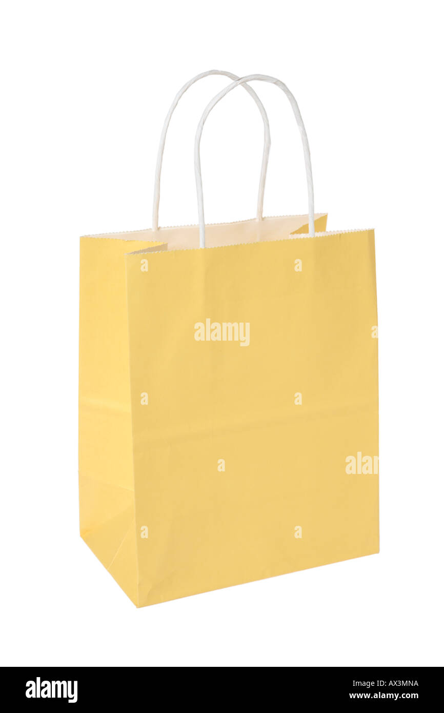 Yellow Gift Bag Stock Photo
