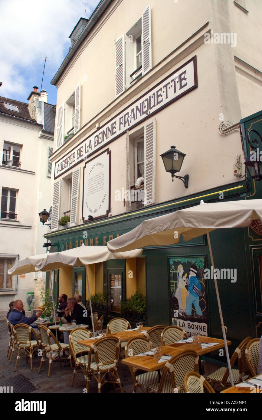 Corner cafe in Montmartre Stock Photo