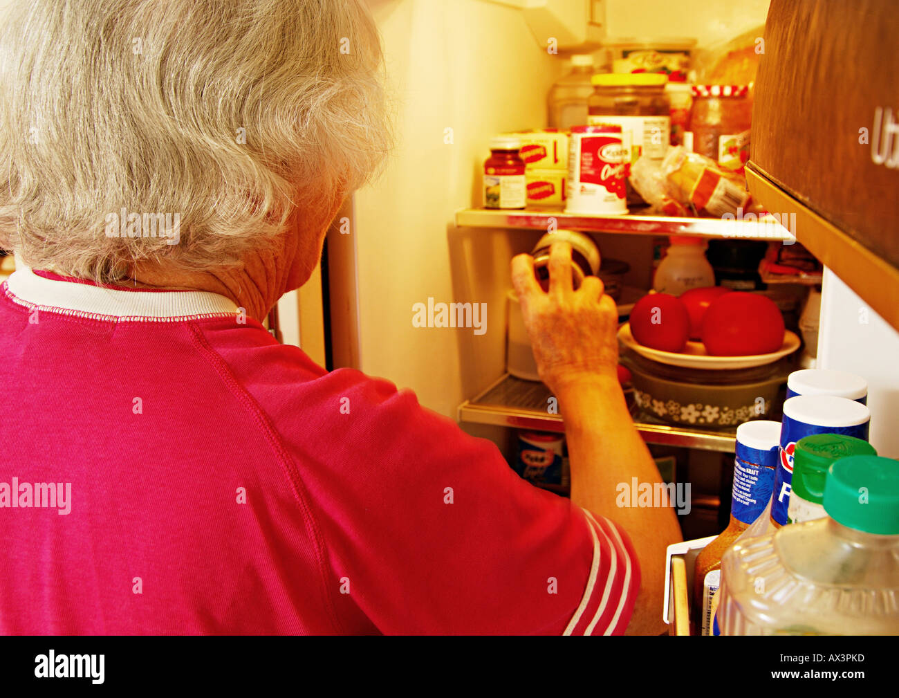 A person having a check in a refrigerator Stock Photo Alamy