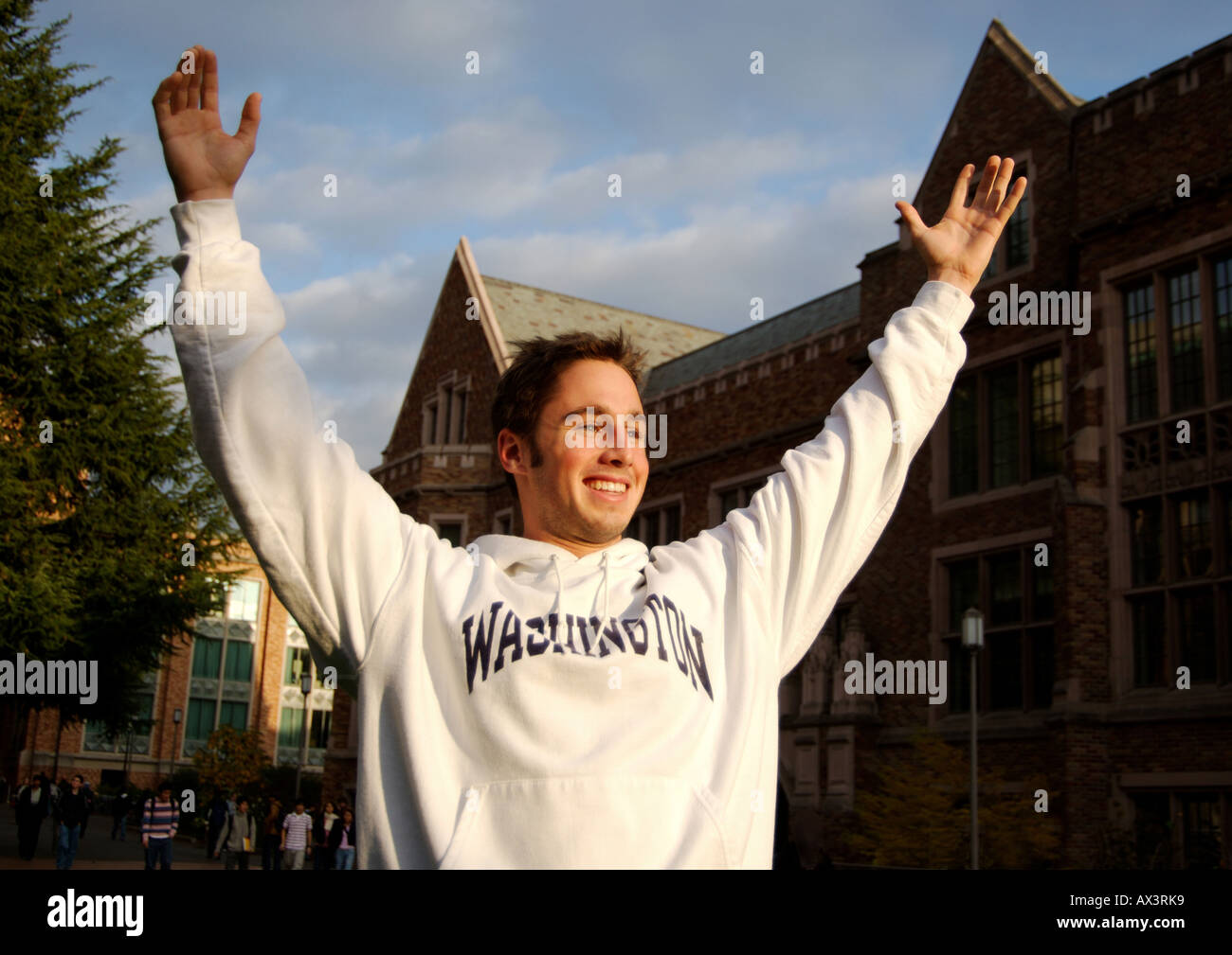Man Hand Raised Man hands raised smiling construction hi-res stock photography and ...