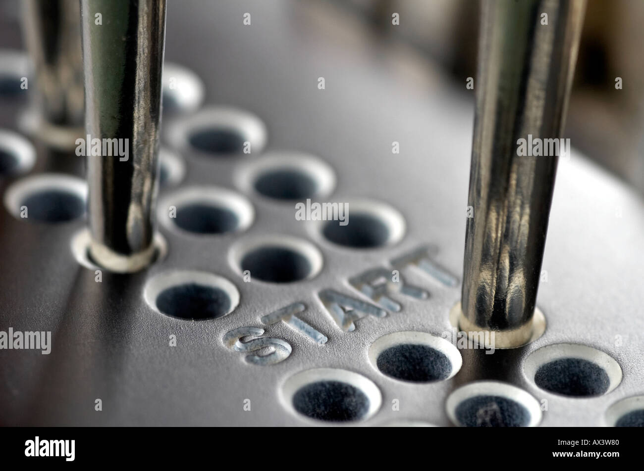 Card game cribbage scoreboard and score pegs Stock Photo Alamy