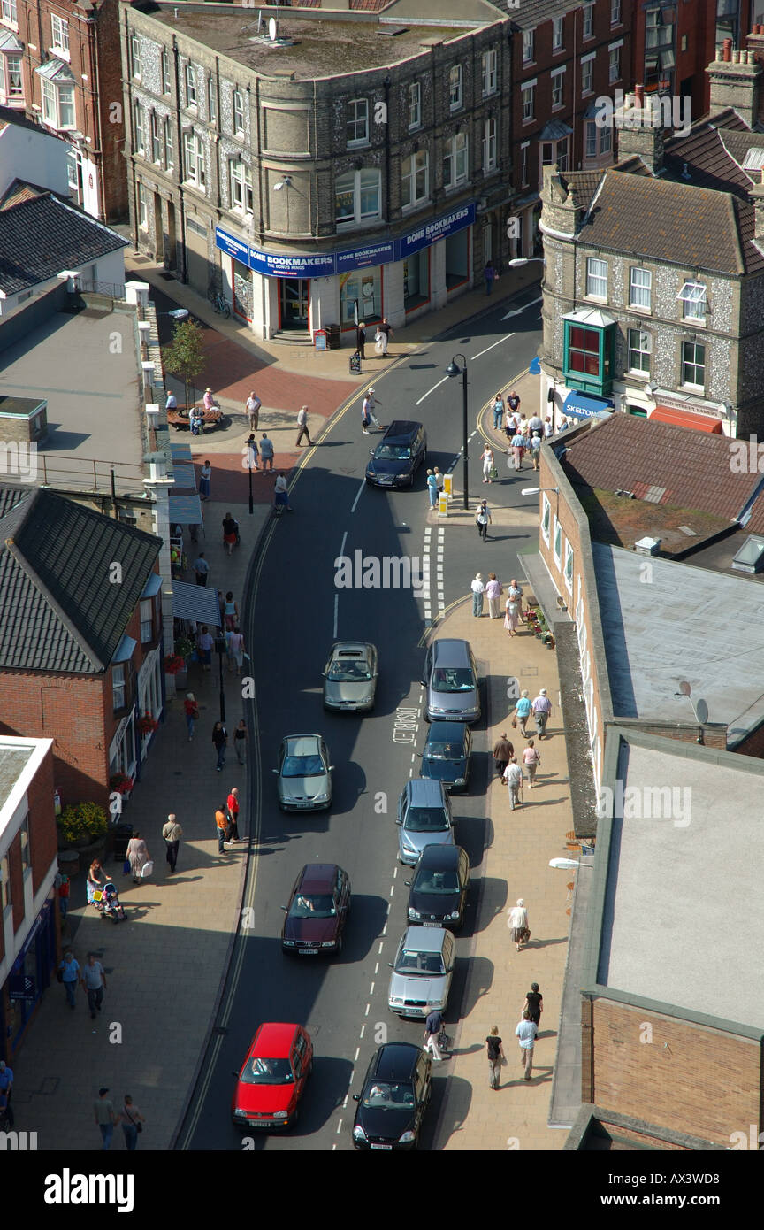 aerial view of High Street, Cromer, Norfolk Stock Photo Alamy