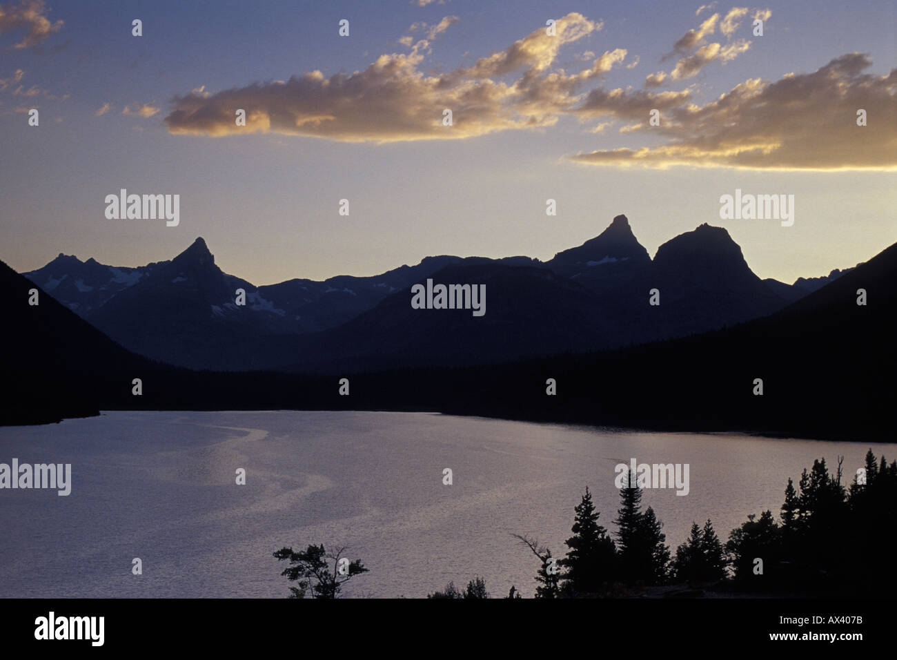 Impression Vintage – Lever De Soleil Sur St. Mary Lake, Glacier National Park – 36x12