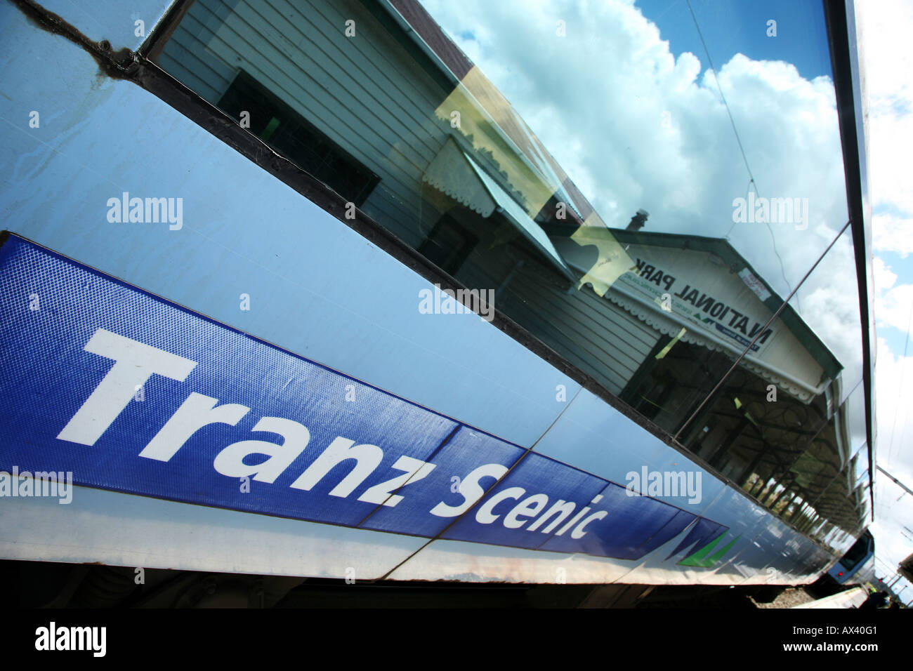 New Zealand's Tranz Senic train at National Park Station, North Island ...
