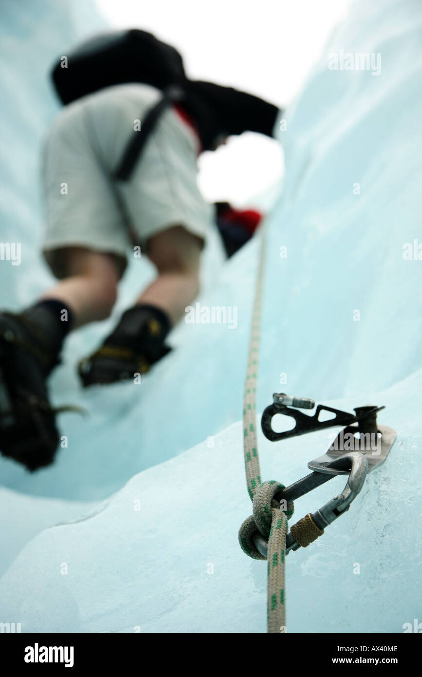 Ice climbing, Franz Josef Glacier, South Island, New Zealand Stock