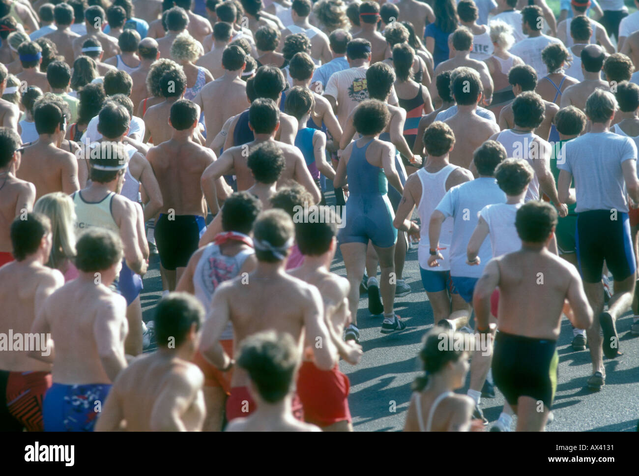 runners starting marathon race in Florida Stock Photo
