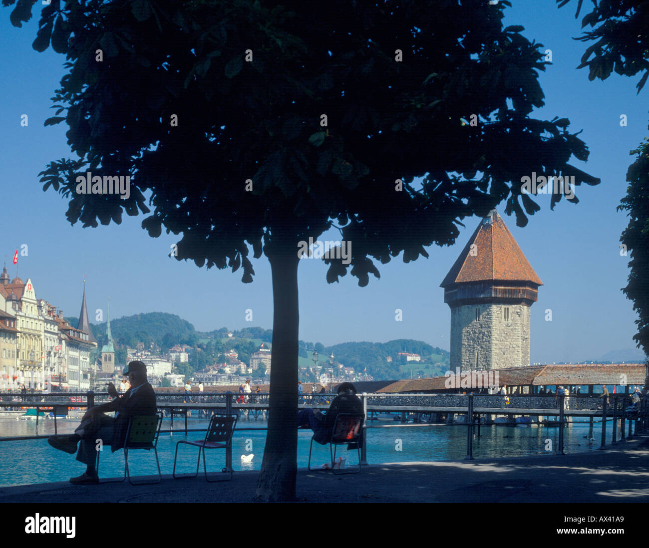 Lucerne Switzerland harbor Stock Photo