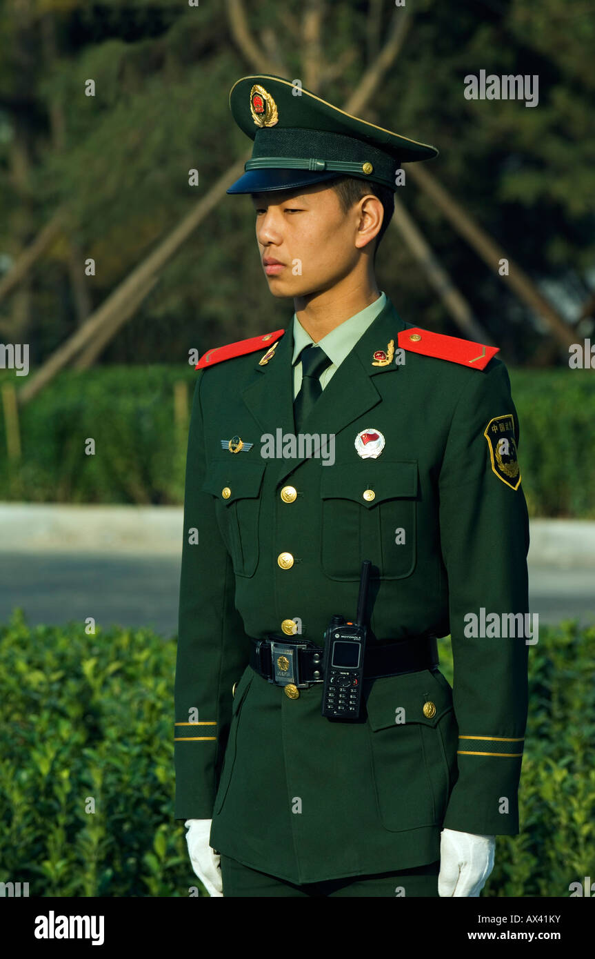 China, Beijing. A Chinese Guard in uniform Stock Photo - Alamy
