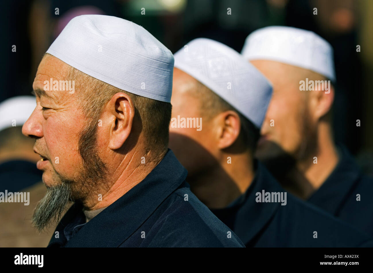 China, Beijing. China Haji pilgrims at an Islamic Classics college. Stock Photo