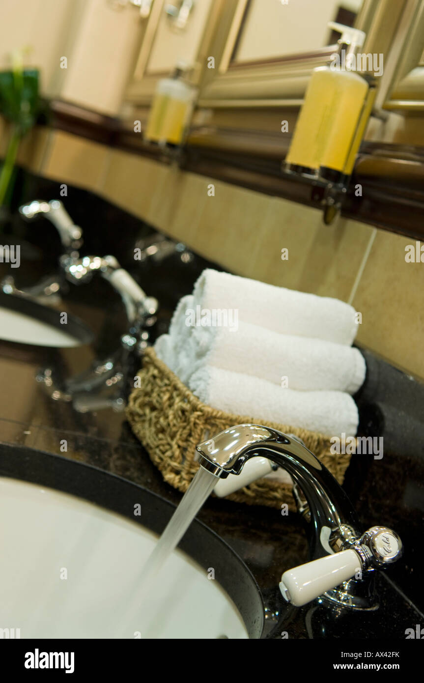 UK, Northern Ireland, Fermanagh, Enniskillen. Detail of bathroom in the