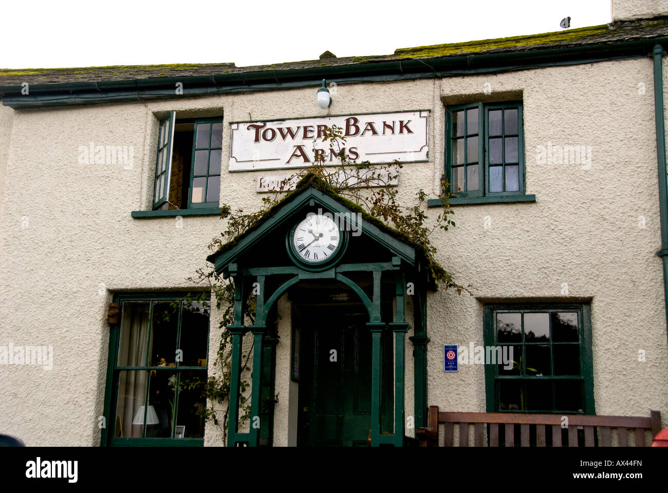 Tower Bank Arms pub in Near Sawrey next to Hill Top home of Beatrix Potter, author of children's books Stock Photo