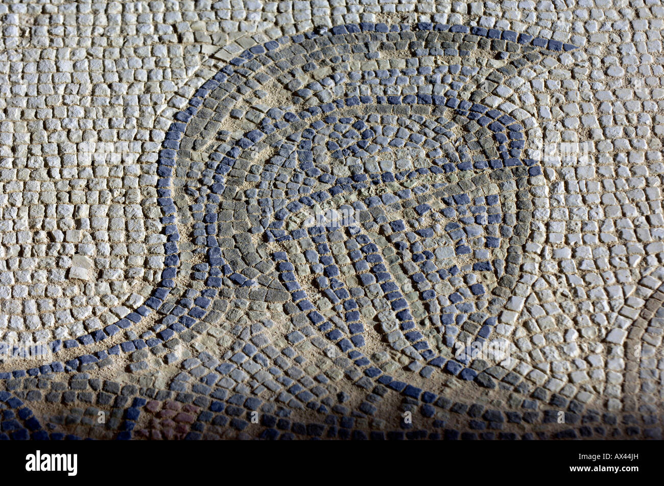 gladiator mosaic kourio curium kourion cyprus roman archaeological site ruins history heritage mediterranean travel tourism Stock Photo