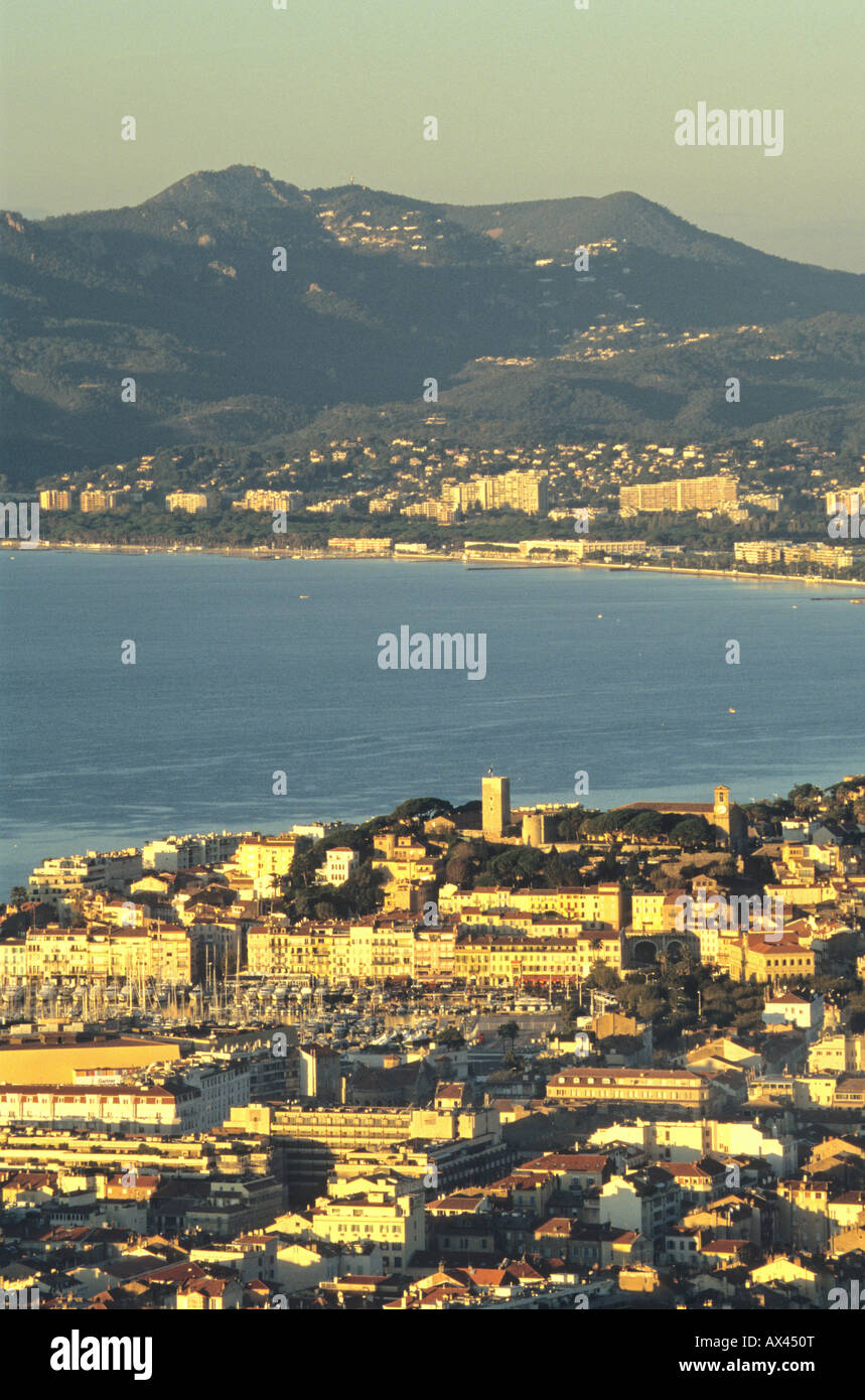 Cannes Le Suquet from above and the Esterel mountain Alpes-MAritimes 06 cote d'azur French Riviera Paca France Europe Stock Photo