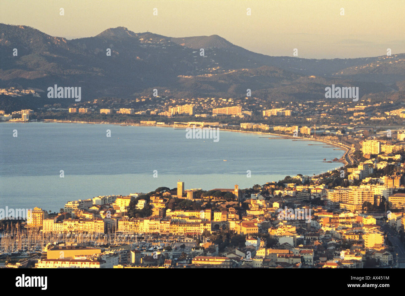 The bay of Cannes and the Esterel mountain Alpes-MAritimes 06 cote d'azur French Riviera Paca France Europe Stock Photo