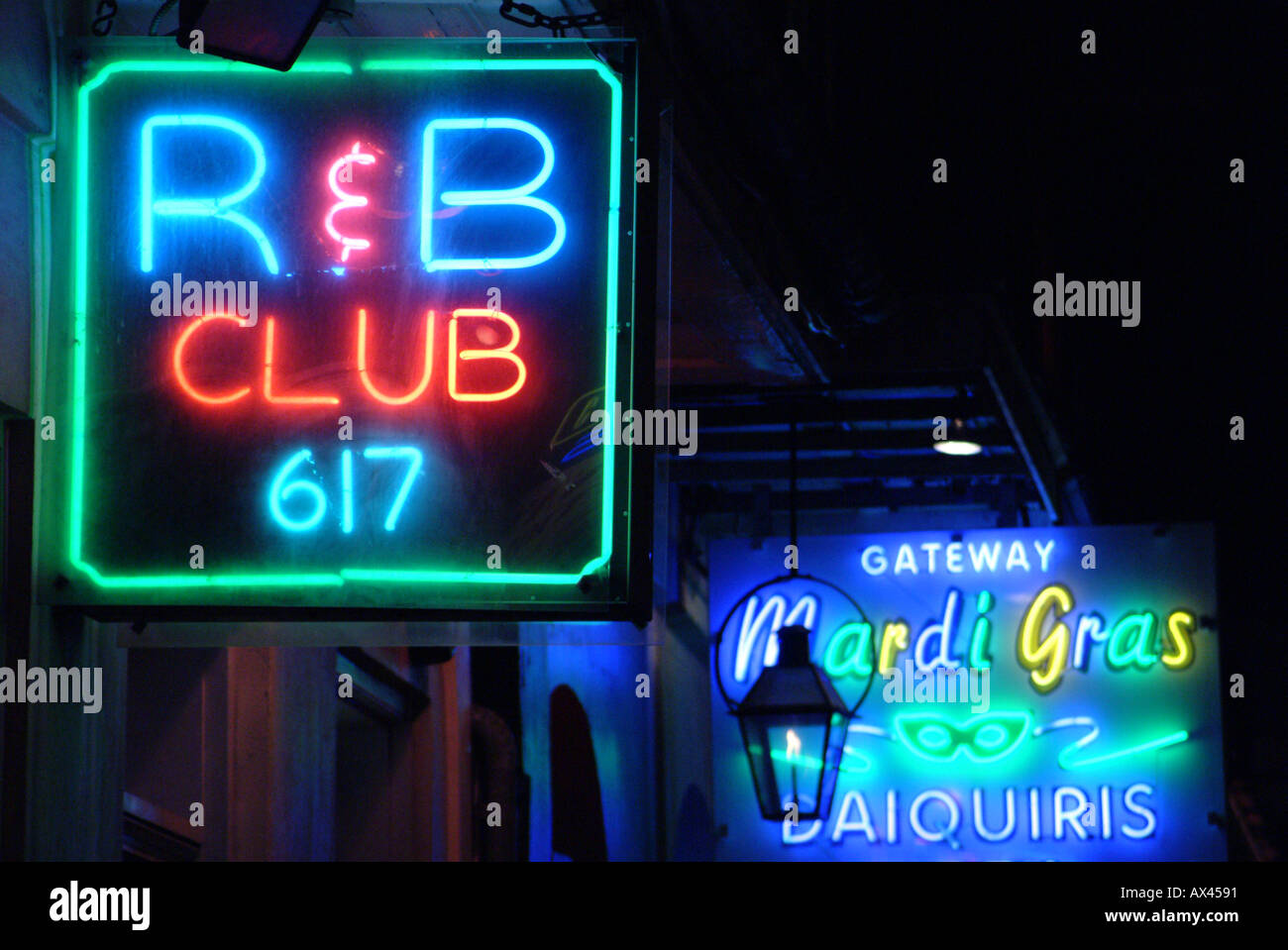 New Orleans Louisiana USA United States R and B illuminated sign Stock ...