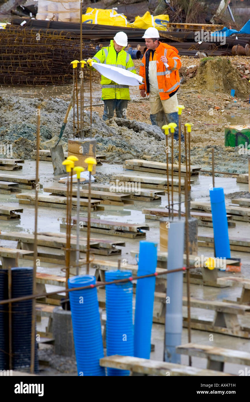 Building site construction Newly built modern cheap housing Ryde Isle of Wight England UK Stock