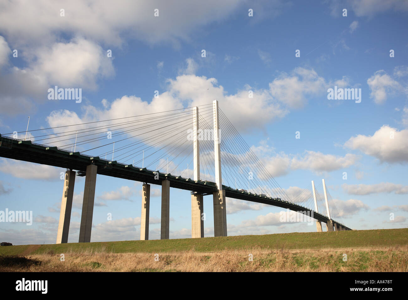 A section of the Dartford Crossing suspension bridge in Kent Stock