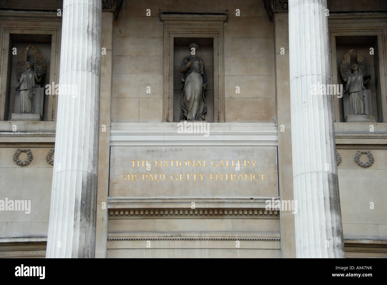 The National Gallery, Sir Paul Getty Entrance, Trafalgar Square, London Stock Photo